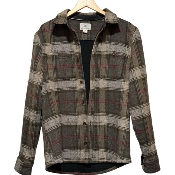 Surf Side Supply Gray Plaid Flannel Shirt Jacket Shacket Button Mens Medium - Picture 1 of 8